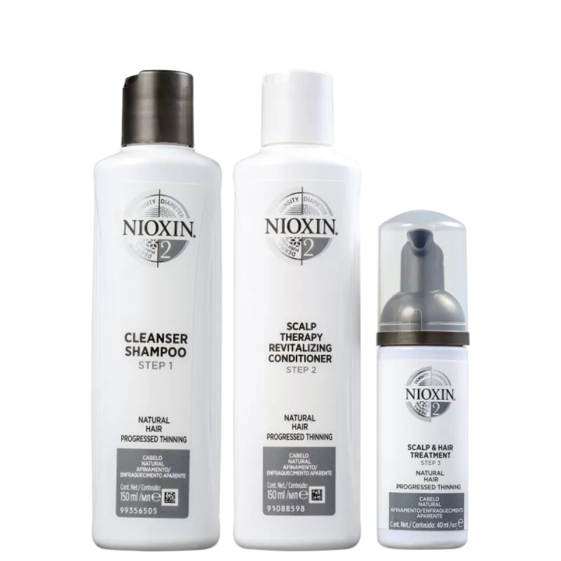 Kit Nioxin System 2 - Shampoo 150ml + Condicionador 150ml + Tratamento 40ml | M2Beauty