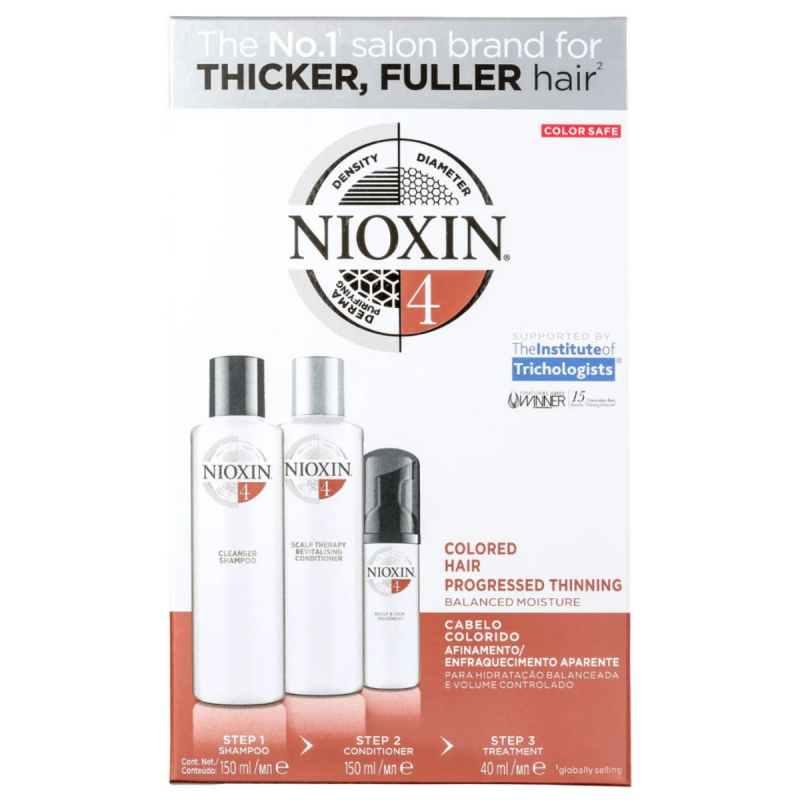 Nioxin System 4 Kit - Sh 150ml + Cond 150ml + Treatment 40ml | M2Beauty